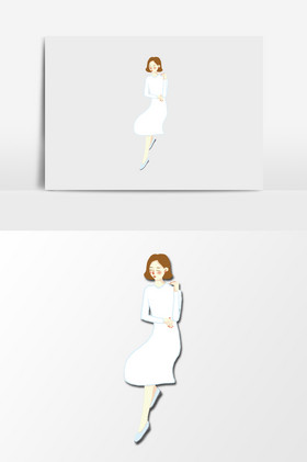 白衣女人插画