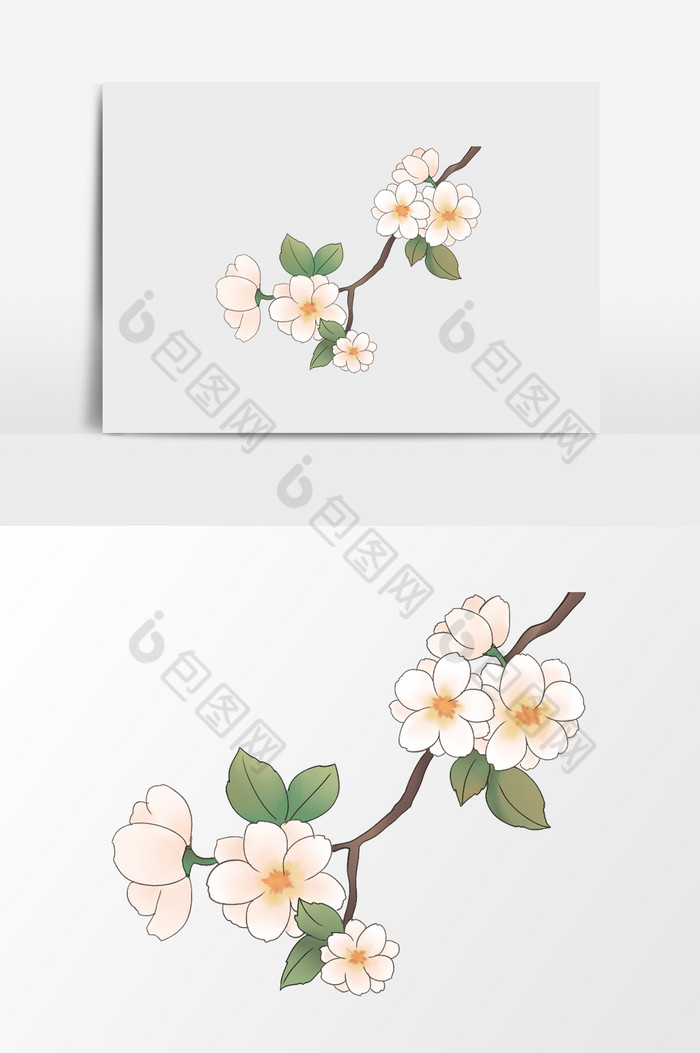 漂亮的一枝花插画图片-包图网