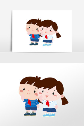 敬礼的两个少先队员图片