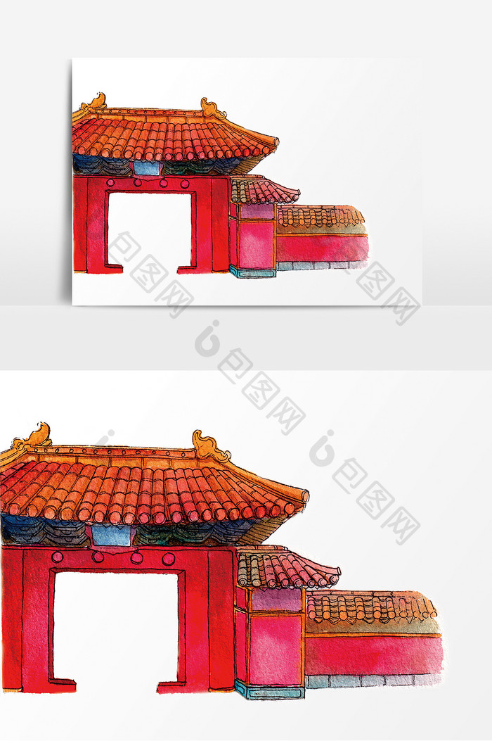 中国风传统建筑城门故宫元素