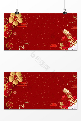 中国风红色新年春节背景图片
