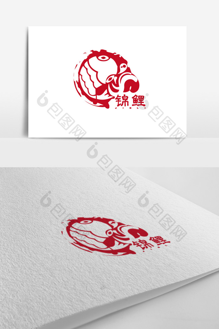 写意锦鲤垂钓园logo标志设计