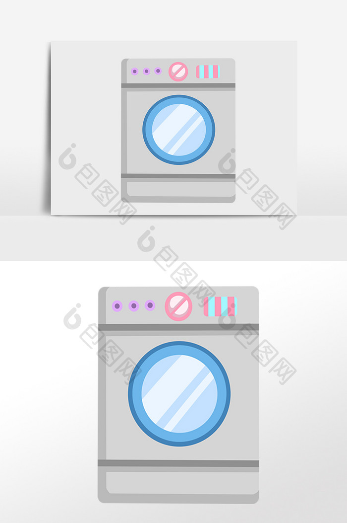 手绘全自动洗衣机素材