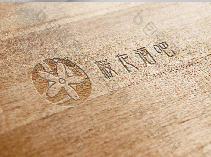 日式简约樱花酒吧logo