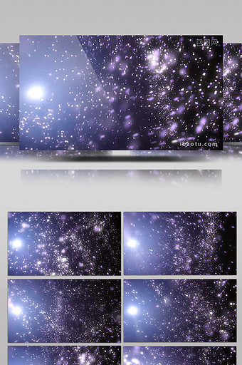 炫酷震撼大气紫色色调粒子运动雪花背景图片