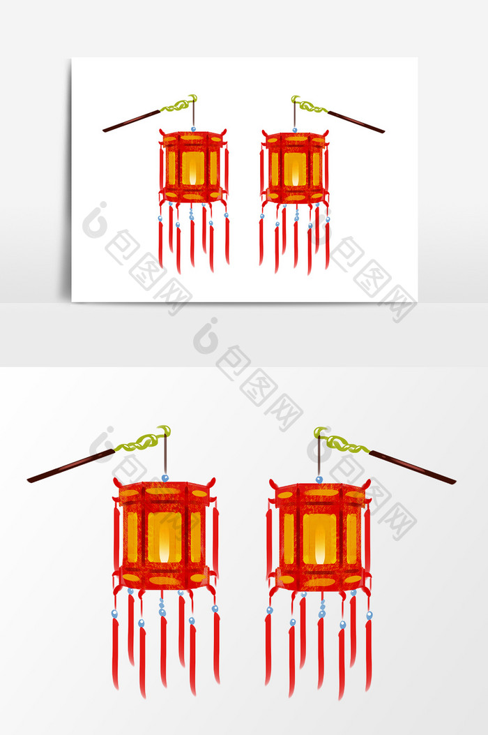 手绘节日灯笼设计元素