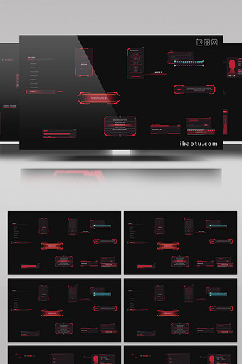 科技互联网HUD栏目包装元素AE模板图片