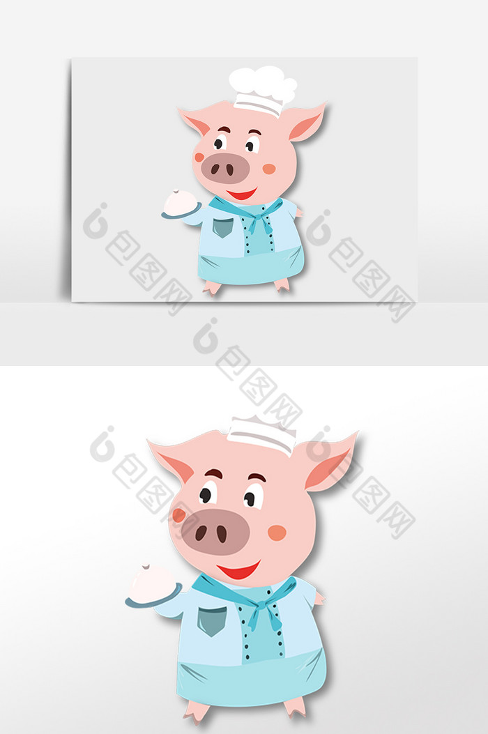 小猪厨师插画图片图片