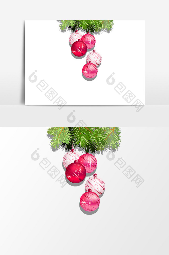 卡通圣诞节装饰球元素设计