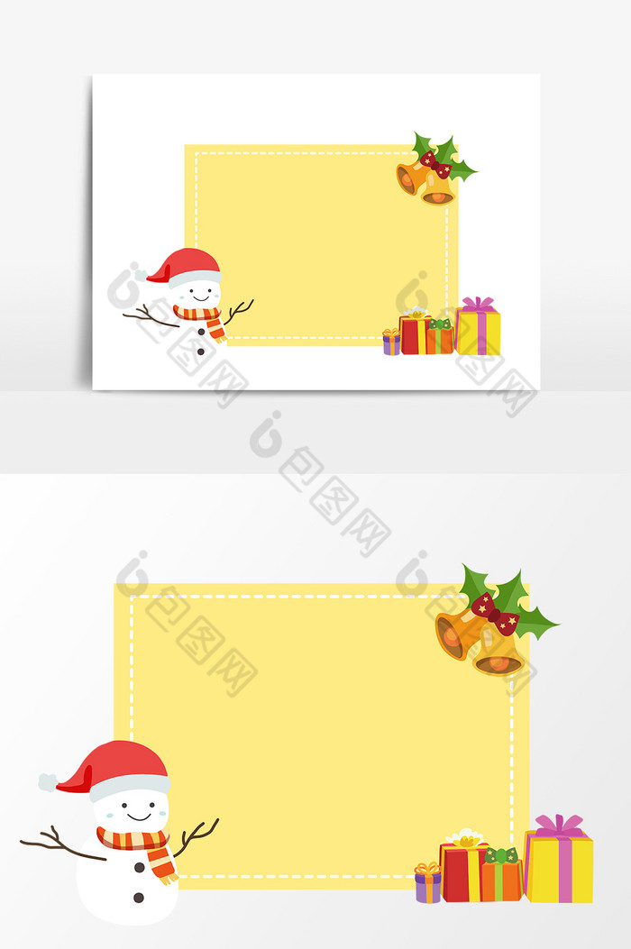 圣诞老人铃铛礼物边框图片图片