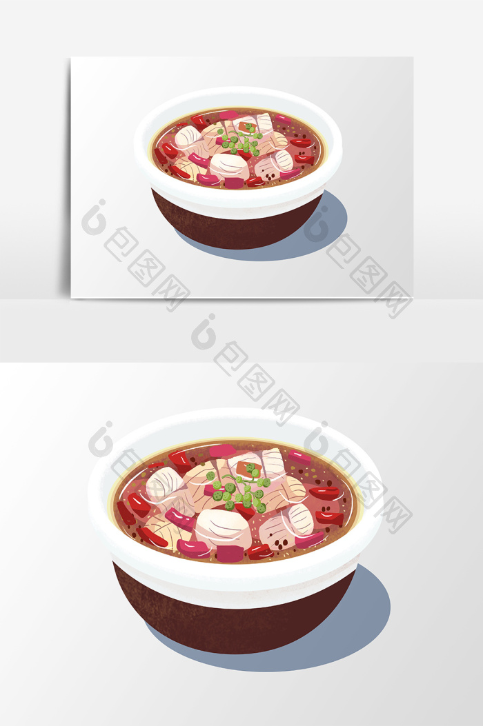 手绘美食红烧炖肉元素图片