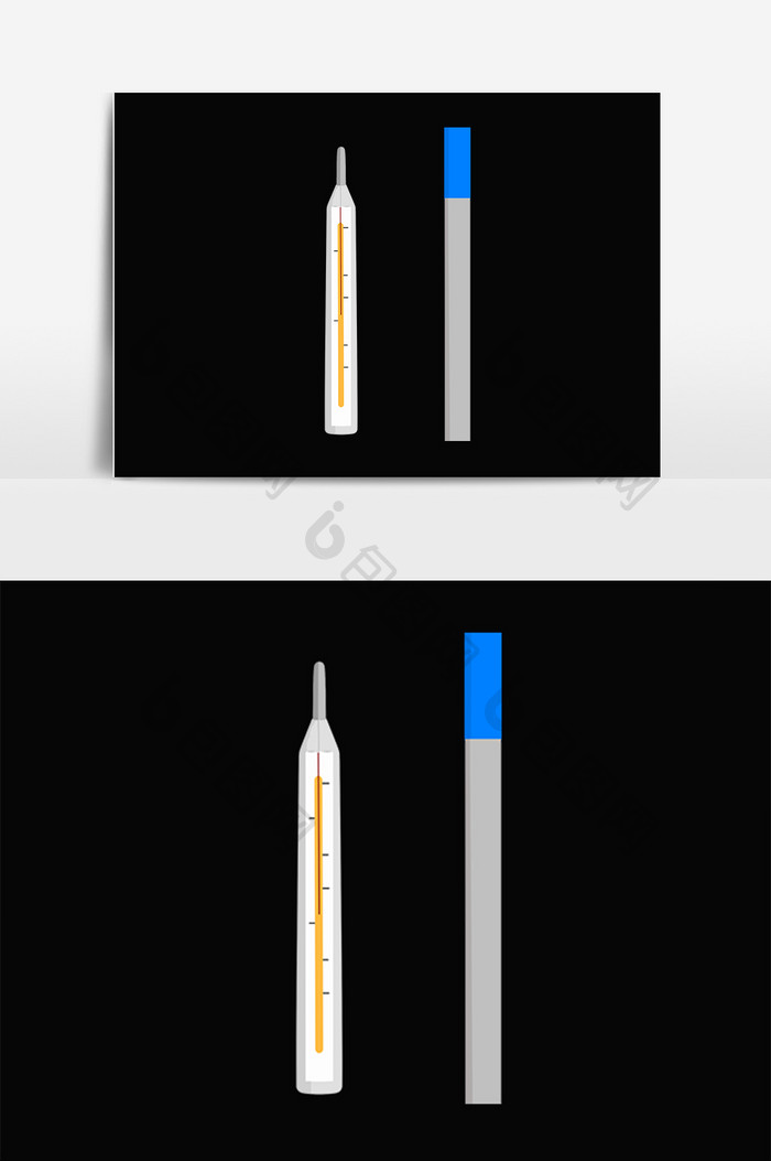 手绘医院体温计素材