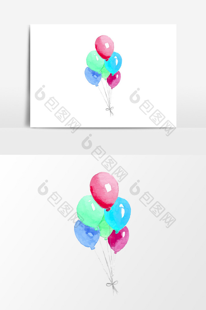 卡通彩色气球元素设计