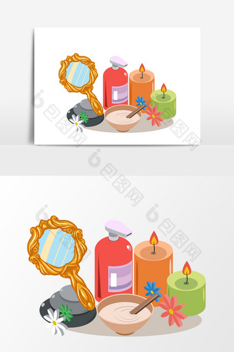 卡通蜡烛香薰元素设计图片