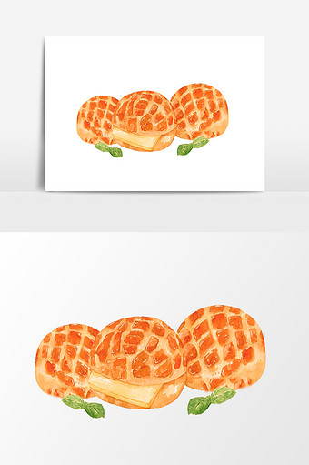 卡通菠萝包设计元素图片下载