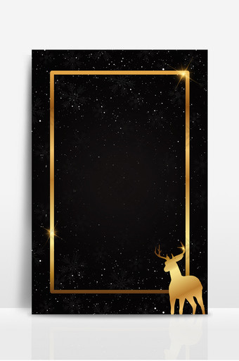 高端金色麋鹿圣诞节相框庆典大气背景图片