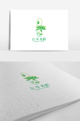 创意文艺荷花标志logo设计