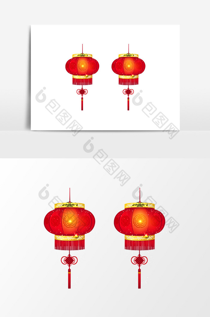 中国风红色节日灯笼设计元素
