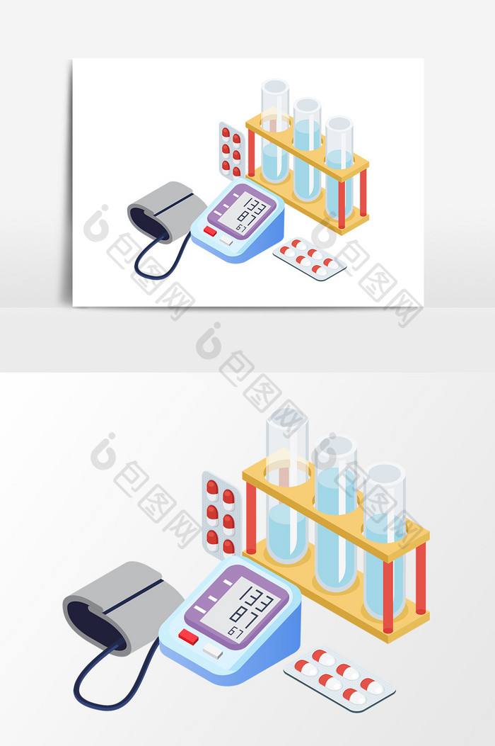 卡通血压计设计元素