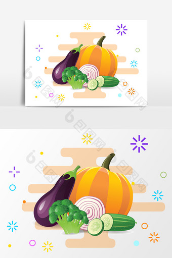 卡通食材蔬菜元素图片