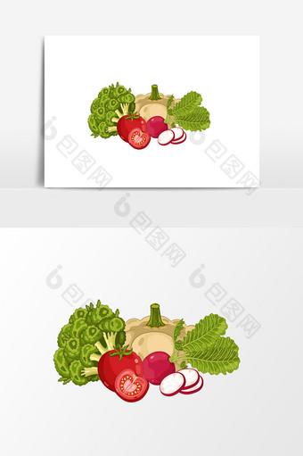 手绘蔬菜食材元素设计图片