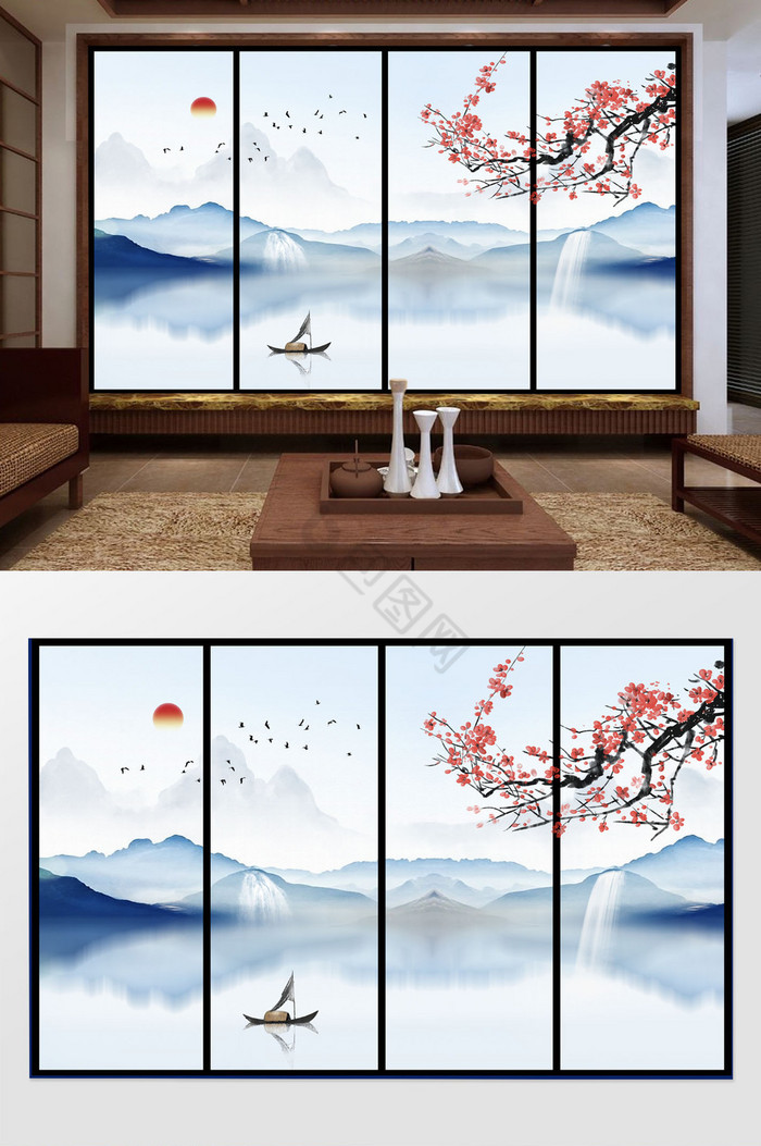 梅花水墨画图片-梅花水墨画素材免费下载-包图网