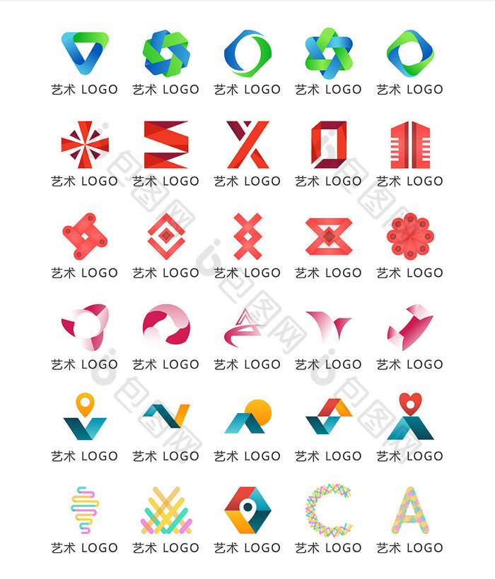 艺术彩条logo图标矢量ui素材icon