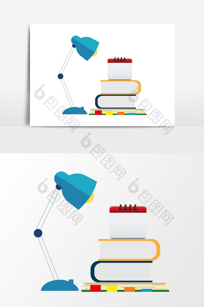 卡通台灯书本设计元素