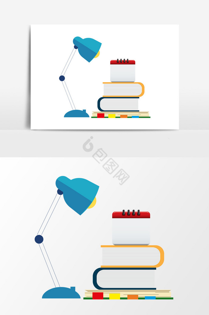 台灯书本图片
