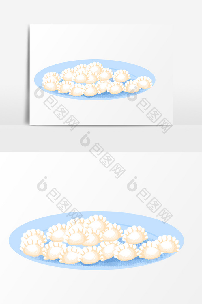 卡通饺子元素素材