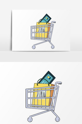 卡通购物车图片