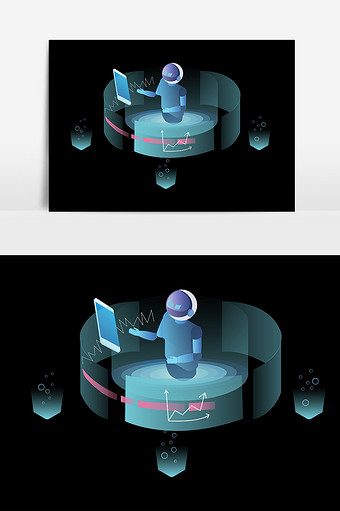 卡通机器人科技元素图片