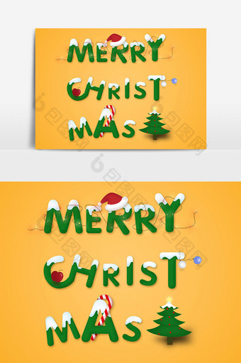 可爱风圣诞英文原创字体装饰元素图片