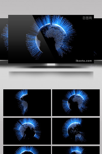 蓝色色调炫酷震撼大气粒子地球科技互联网图片
