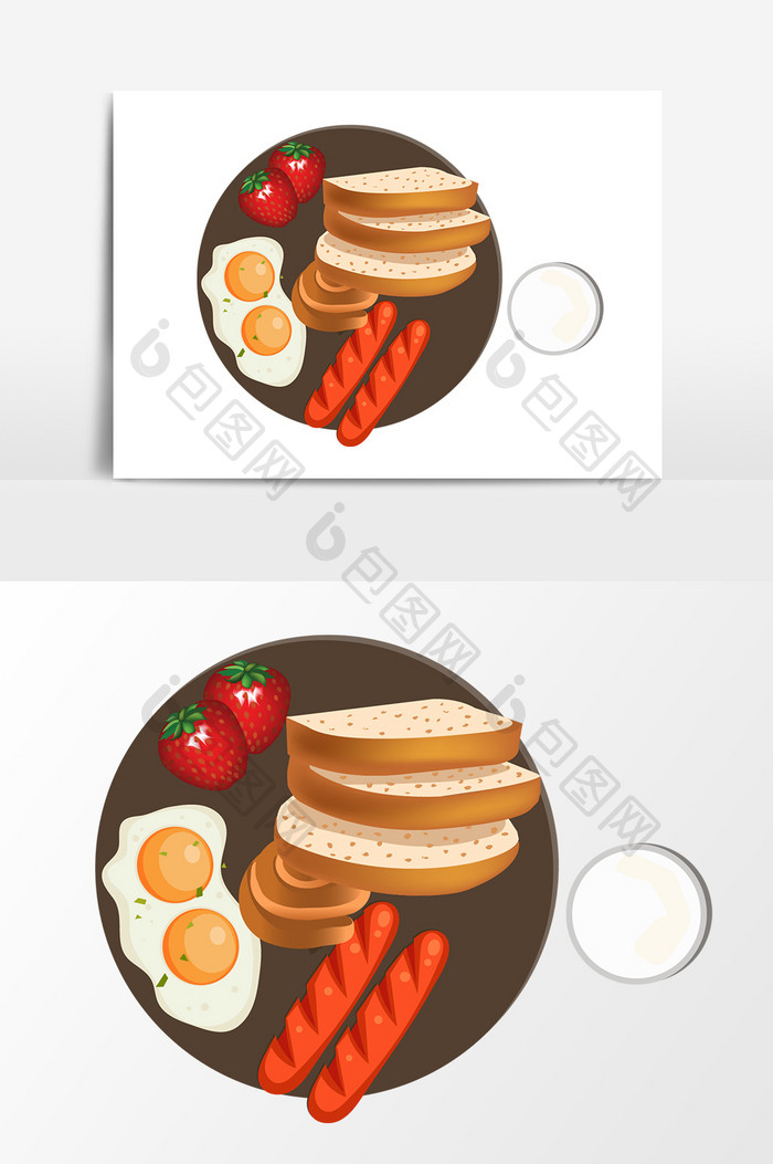 卡通食物早餐设计元素