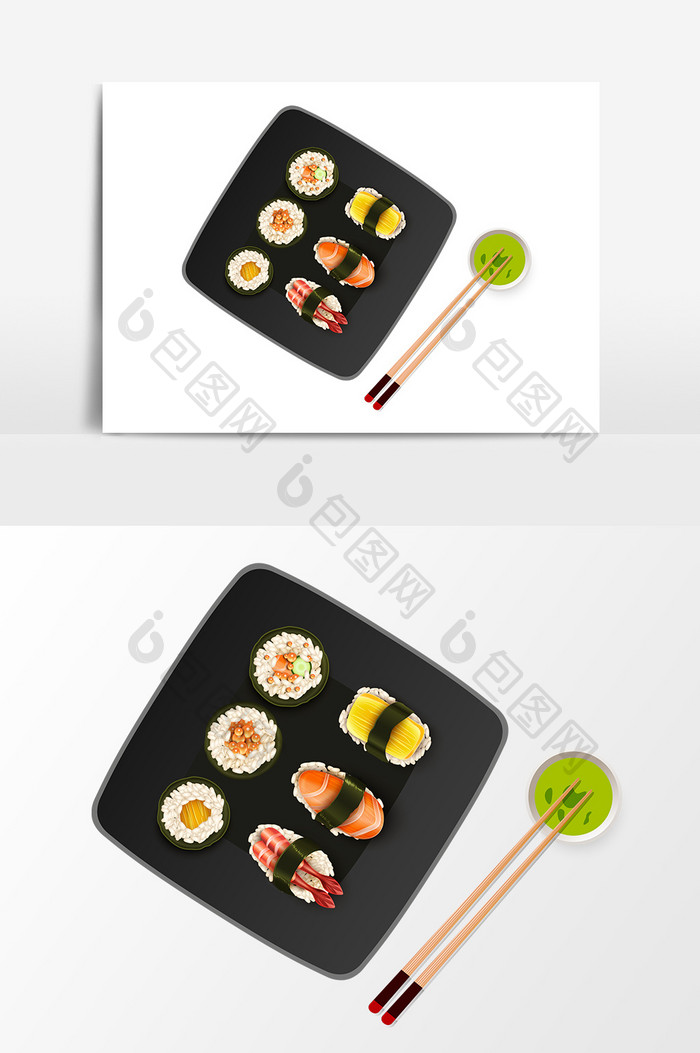 卡通寿司芥末酱设计元素