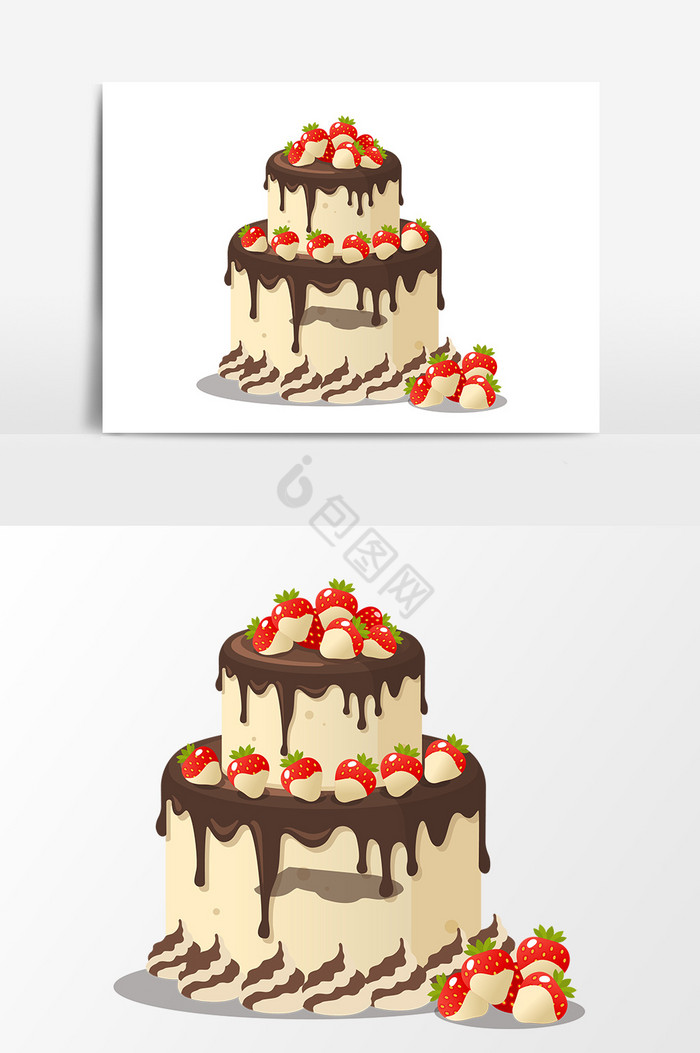 双层草莓装饰蛋糕图片