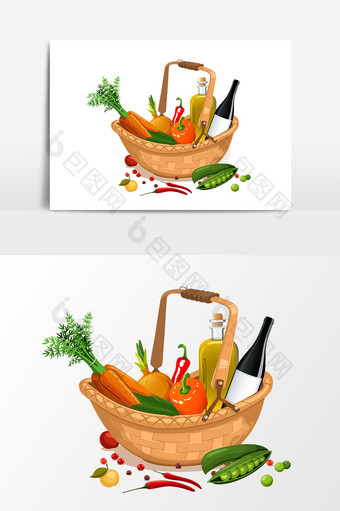 手绘蔬菜食材设计元素图片