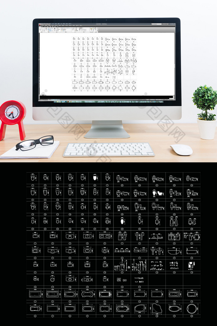 CAD常用洁具模型图库