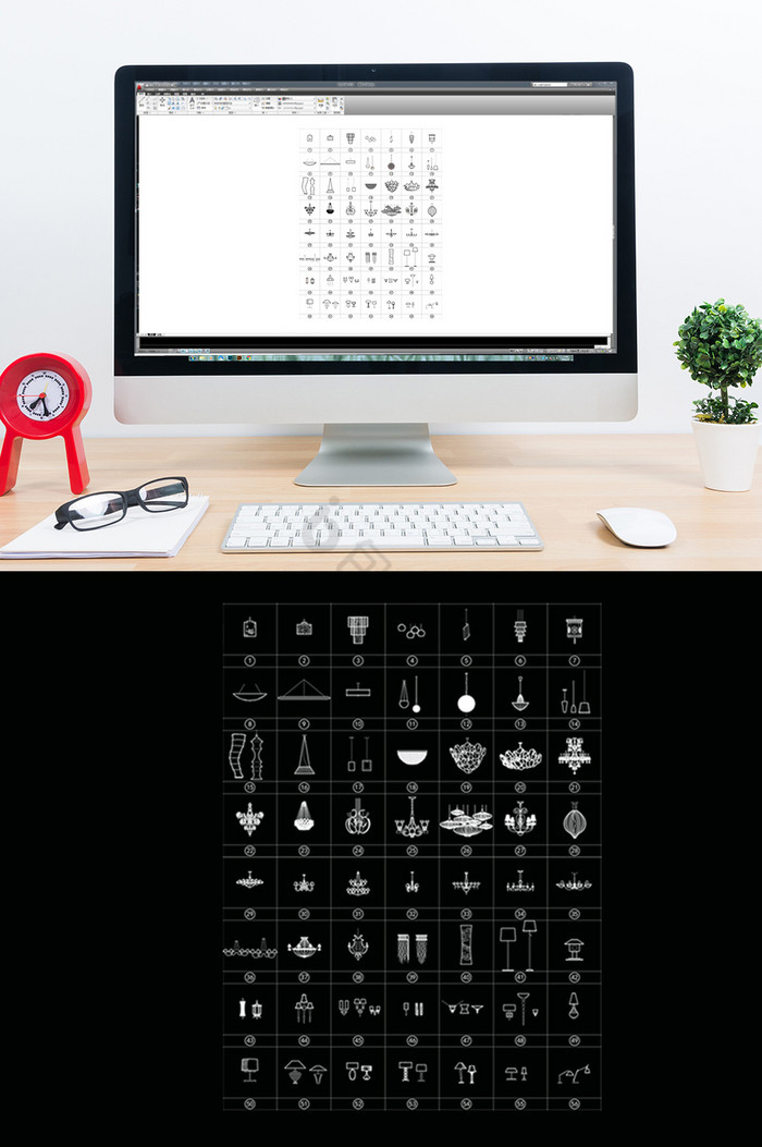 CAD灯具模型常用图库图片