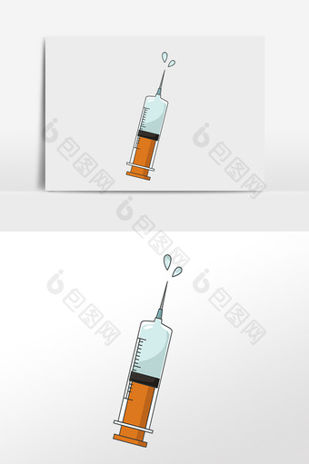 手绘注射器药水素材图片