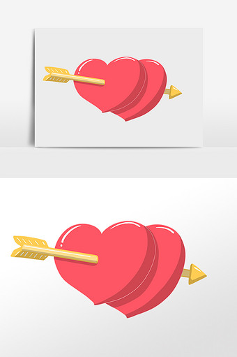 手绘爱情一箭穿心图片下载