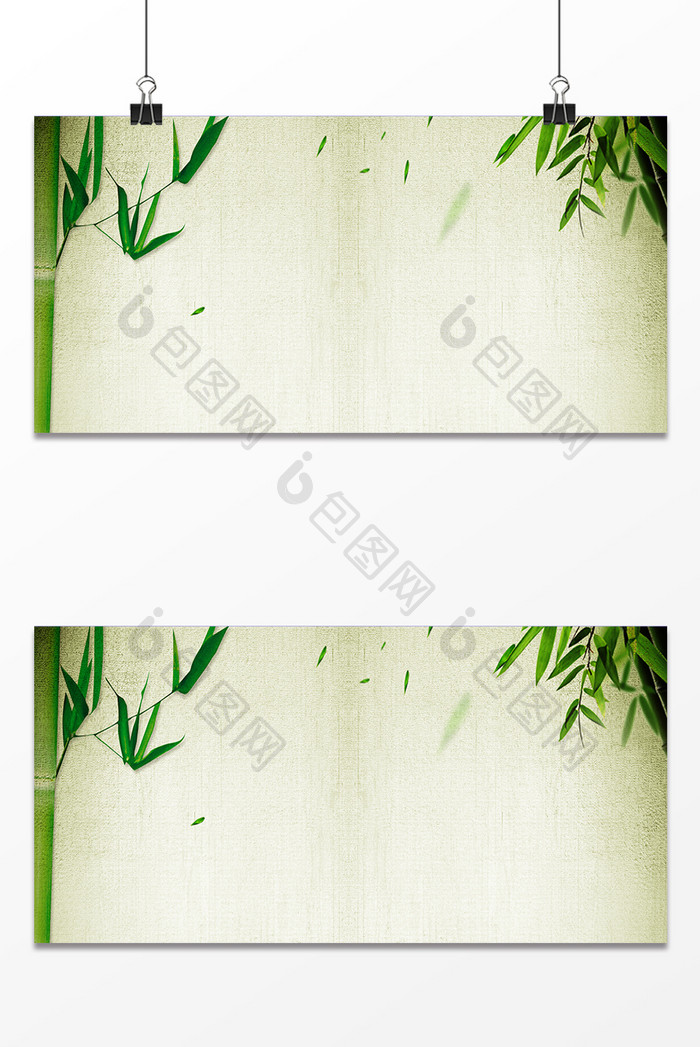 清新绿色竹子背景墙设计