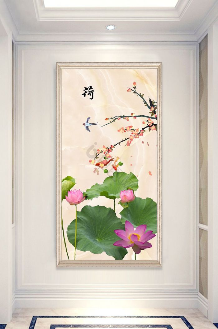 手绘荷花图片-手绘荷花素材免费下载-包图网