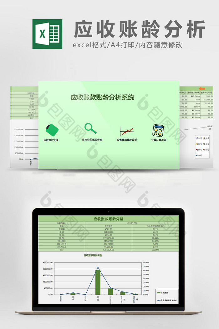 自动化应收账龄分析系统excel模板图片图片