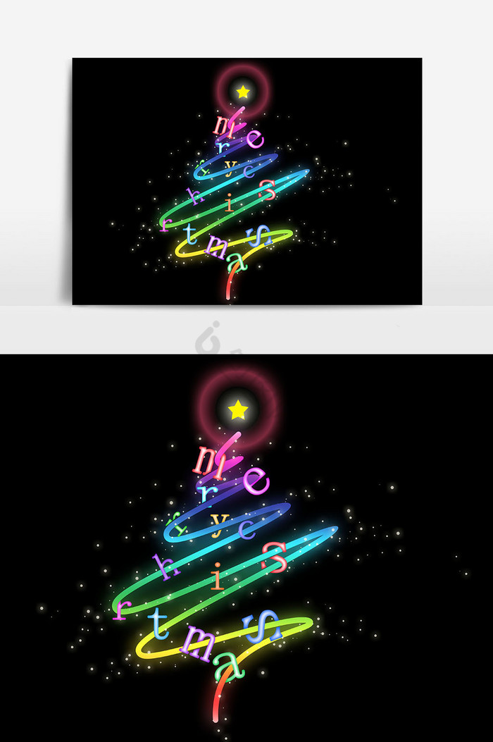 炫彩圣诞树装饰图片