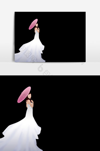 卡通婚纱照设计元素图片