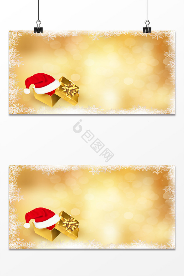 梦幻冬季平安夜圣诞帽金色图片