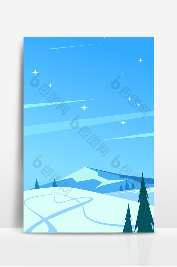 冬季平安夜雪景高山展板图片图片