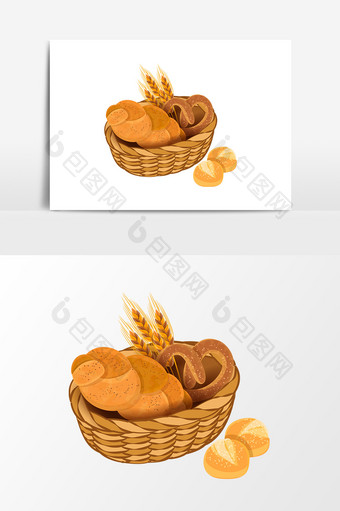 卡通全麦面包设计元素图片